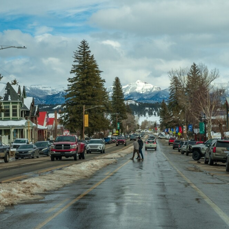 mountain scape and medical bag