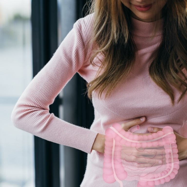 magnifying glass and stomach
