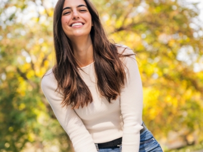 Happy,Caucasian,Woman,Laughing,Funny,Looking,At,Camera,,Concept,Of