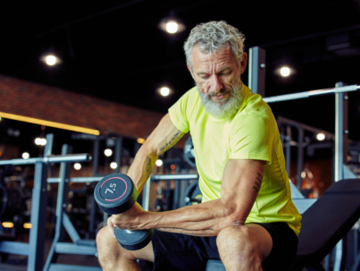 older man working out