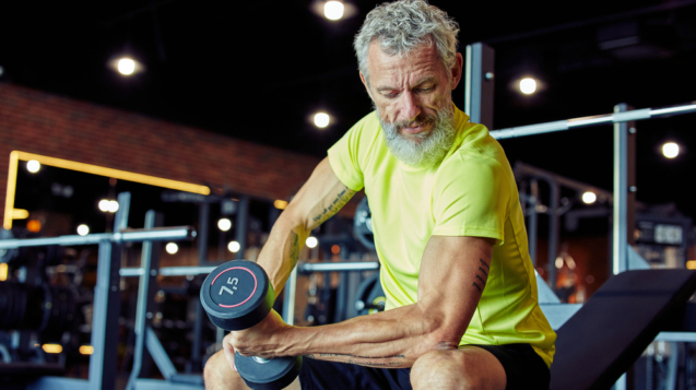 older man working out