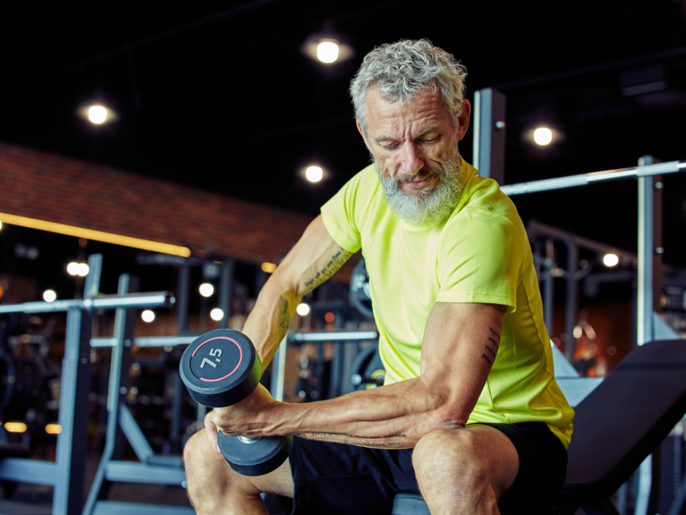 older man working out